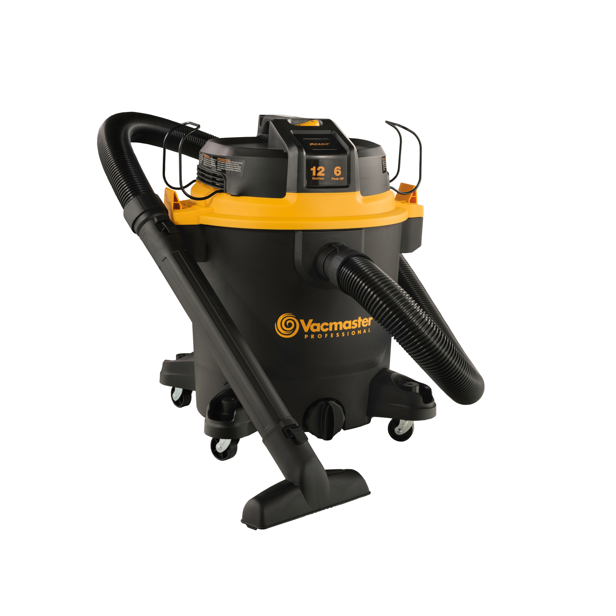 Vacmaster Professional Beast, Vacmaster Beast 12 Gallon 6HP Wet/Dry Vacuum, Capacity 12 Gal, Horsepower 6 HP, Model# VJH1211PF 0204